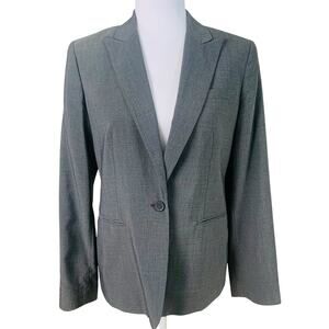 Calvin Klein Size 6 One Button Blazer Jacket Gray Lined Career Business Minimal